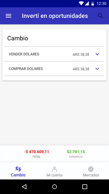 Cambio — dólares