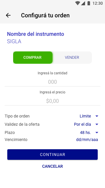 Configurar compra