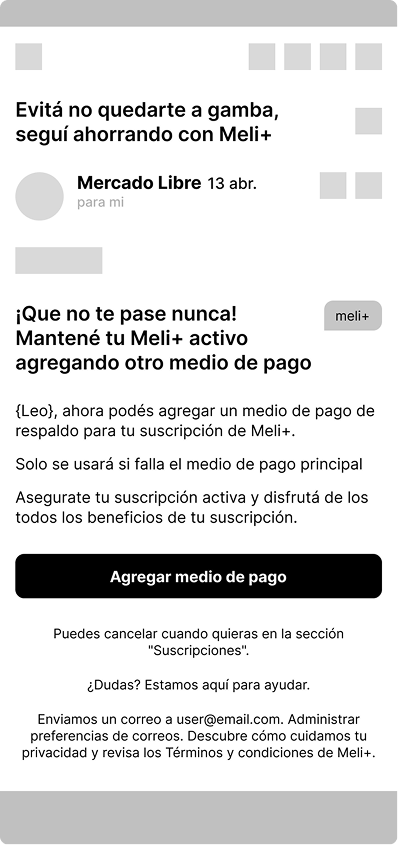 Mail de retención